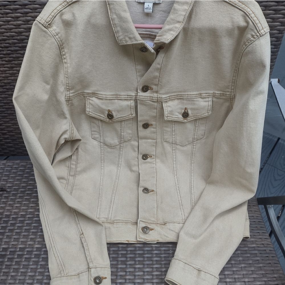 Jos A Bank Tailored Fit Men's Tan Jean Jacket - Picture 5 of 5